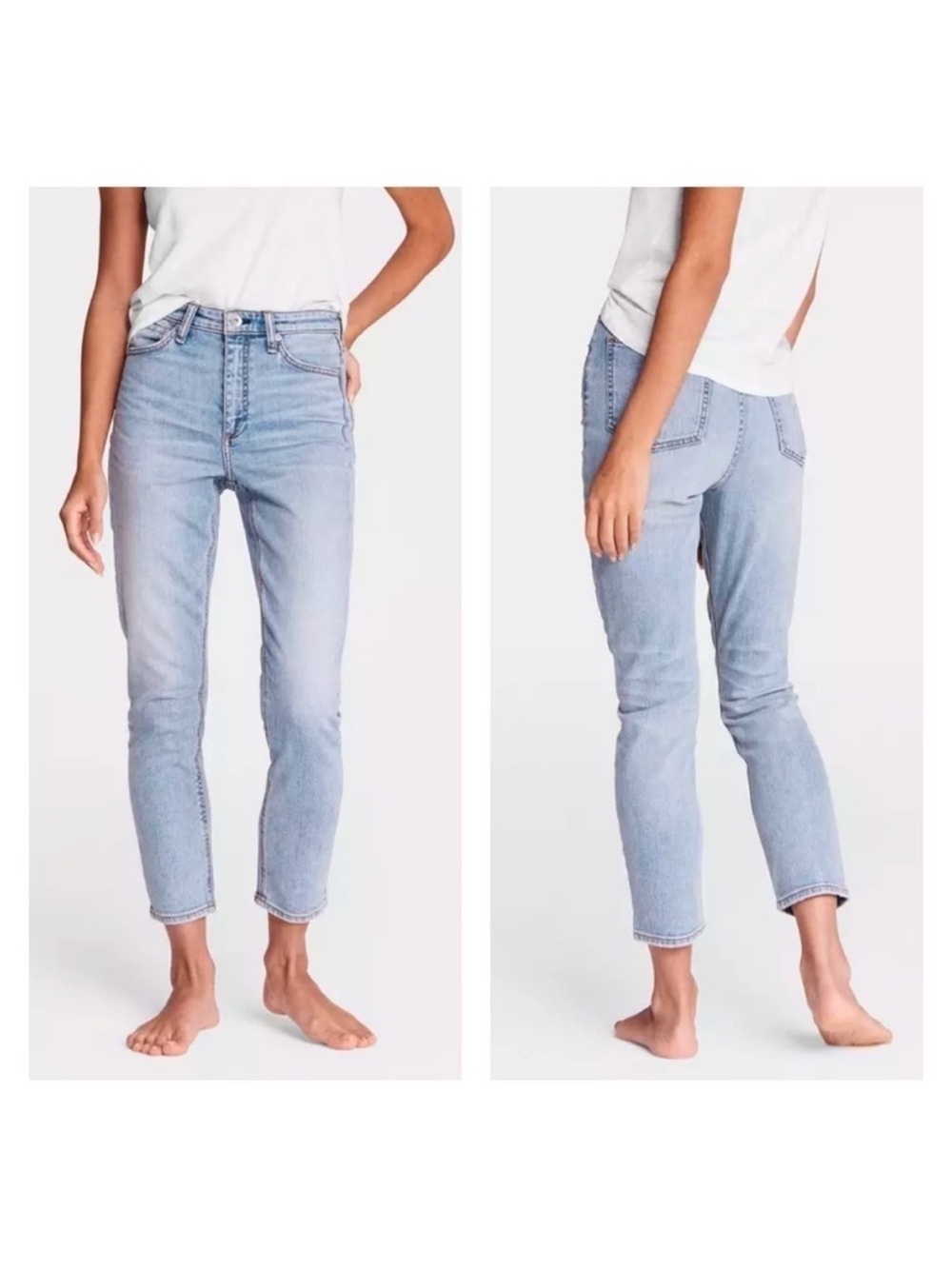 Rag and Bone Nina High Rise Ankle Cigarette Jean Lou Stretch Designer sz 29